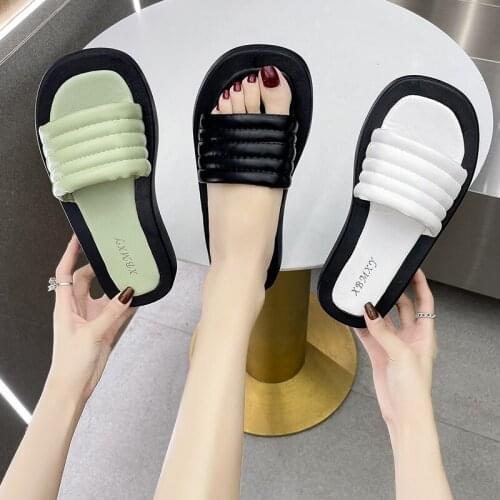 2021 Summer Indoor Modern Slipper for Women Platform Wedges Outdoor Beach Ladies Slides Fashion High Heels Shoes for Woman