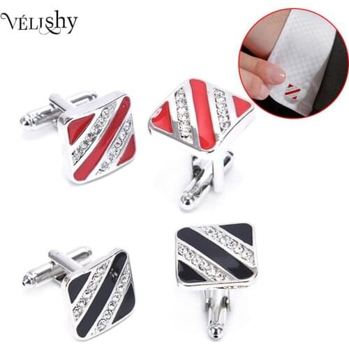 Trendy Mens Shirt Cufflinks For Men Wedding Brand Cuff Button Red Black Cuff Links Business Abotoaduras