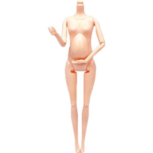 11 Inches Pregnant Doll Body without Head 1/6 Pregnant Woman Naked Body with Newborn Baby Doll Toys for Children