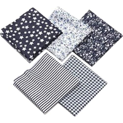 2020 New Handmade 5pcs DIY Cotton Fabrics Patchwork Group Plain Cloth Various Patterns Floral Square Cotton Cloth 50*50cm