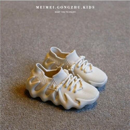 2021 New Children Shoes Kids Casual Shoes Fashion Breathable Knitting Soft Bottom Non-Slip Boys Girls Sneakers