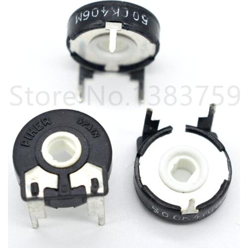 5pcs Variable Resistor PT15-500K 504 Horizontal Elliptical Hole Adjustable Potentiometer