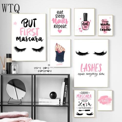 5D Diamond Painting Cross Stitch Kits Pink Nail Polish Eyelashes Mosaic Painting Diamond Embroidery Full Square Drill Hoom Decor