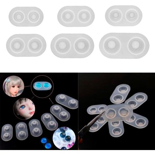 6PCS Silicone 14mm 16mm 18mm 20mm 22mm SD BJD Doll Eye Mold Pupil Base Mold DIY Accessories