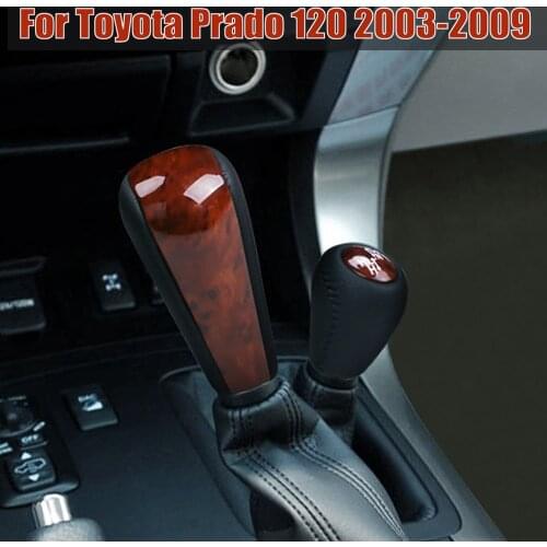 ABS+Leather Gear Shifter Lever Handle Ball Stick Gear Lever Knob 5 Speed For Toyota Prado 120 2003-2009 Transmission+Transfer