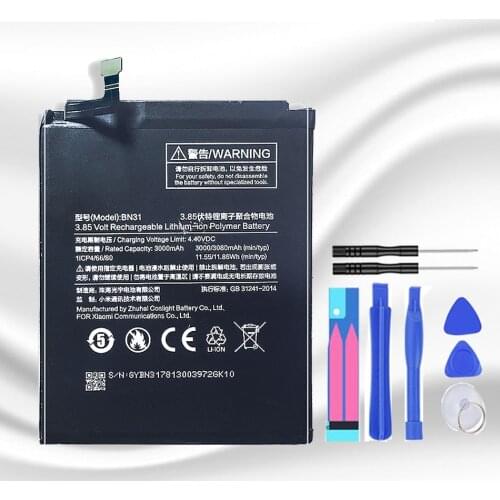 BN 31 For Xiaomi phone Batteries BN31 for Xiaomi Mi 5X Mi5X Redmi Note 5A Pro Mi A1 Redmi Y1 Lite S2 Phone Battery +Track code