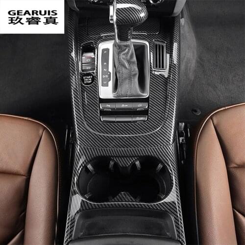 Car Styling Console Armrest Gear Shift Decoration Frame Covers Trim For Audi Q5 2010-2017 Carbon Fiber Interior Auto Accessories