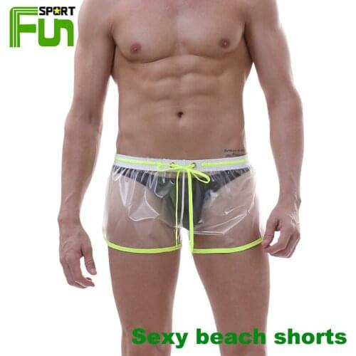 STARFUN Transparent Sexy Swimming Trunks Beach Shorts Boxer Briefs Transparent Freedom Without Bondage Waterproof Men Swimwear