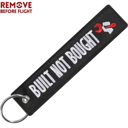 Fashion Key Chain for Cars Embroidery Key Chain for Motorcycles and Cars Gifts Tag Key Fobs BUILT NOT BOUGHT Keychains