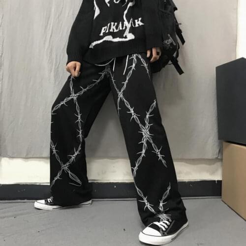 Sweat pants women Print High Waisted Long Trousers Ladies Vintage Fashion Skinny Flare Pants Women Streetwear Summer Sweatpants