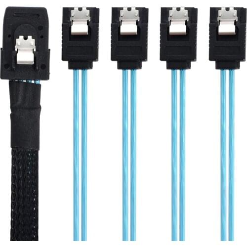 Chenyang Internal Mini SAS SFF-8087Host to 4 SATA 7pin Target Hard Disk 6Gbps Data Server Raid Cable