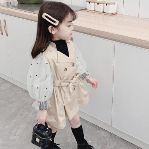 Girls spring autumn jackets treasures new childrens girls British windbreaker Korean western style spring clothes