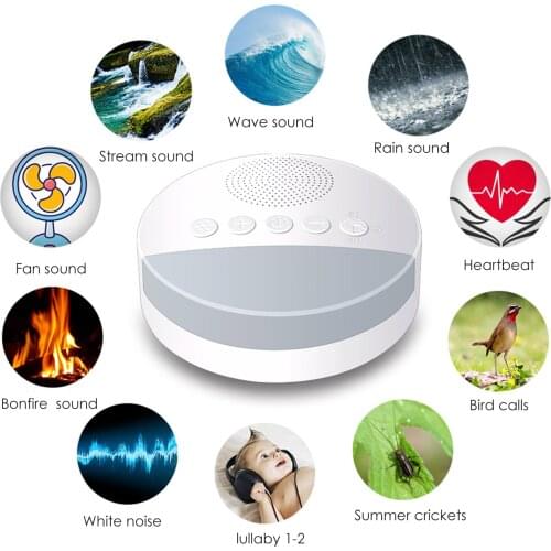 Baby Toy White Noise Machine With Night Light Timer And Memory Function Home Office Baby And Travel Portable Sleep Meter Therapy