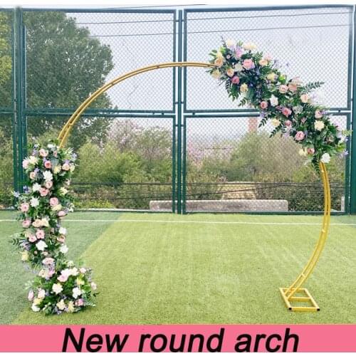 Double Pole Wrought Iron Arch Metal Circle for Wedding Decoration Flower Stand Party Artificial Flowers Decoration Arch Props