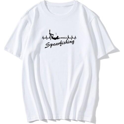 Its In My HeartBeat Spearfishing T Shirt Scuba Diver Spear Fishinger Brand Cotton Short Sleeve Slim Fit T-Shirt Men Tees