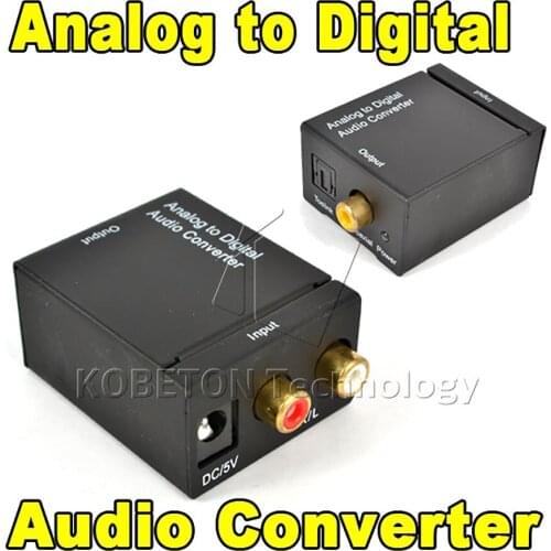 Kebidu Analog Audio to Digital Optical Coax Toslink Voice Adapter Sound Converter SPDIF Adaptor for TV for Xbox 360 DVD