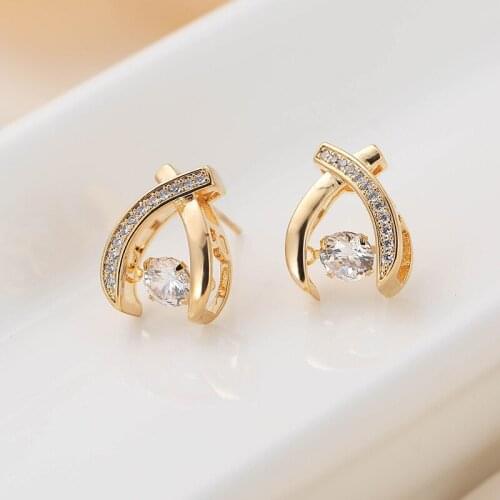 E049 New Fashion Creative Smart Three-Dimensional Hollow Zircon Crystal Earrings Party Gift Wedding Woman Earrings Jewelry 2021
