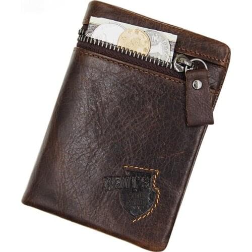 Leather mens wallet detachable multi-card position leather coin wallet wallet mens leather bag