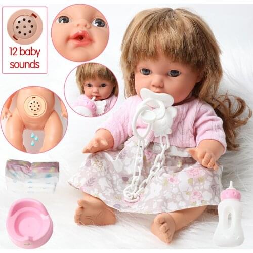 30.5cm lifelike soft silicone Bebe reborn doll Newborn baby doll 12 inch Fashion clothing Long hair dolls DIY gifts toys kids