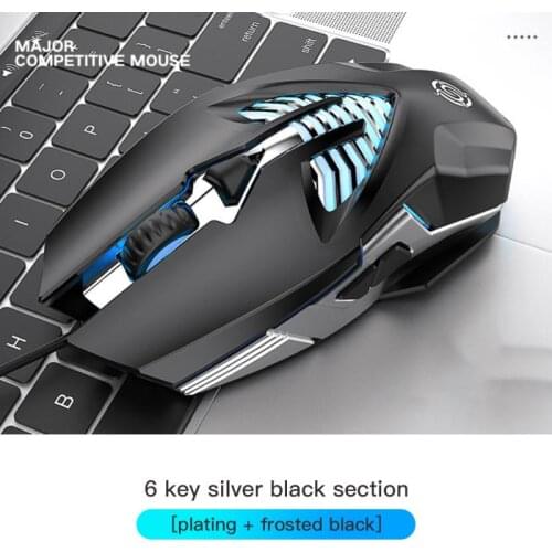 3200 DPI Competitive Gaming Mouse USB 6/4 Button Macro Definition Metal Mouse Desktop Notebook Wired Mouse Comfortable Grip