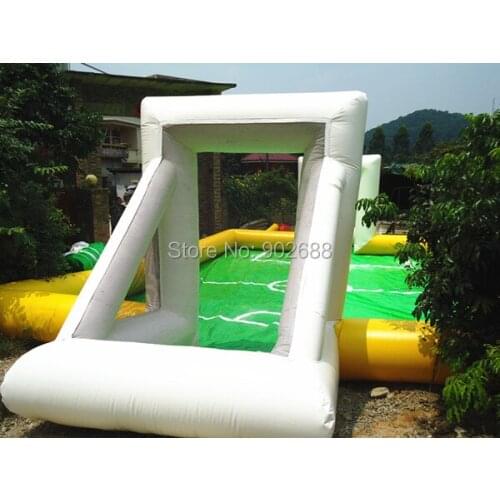 Hi Bouncia inflatable football fields for water soap soccer court toys 0.7mm PVC tarpaulin free shipping