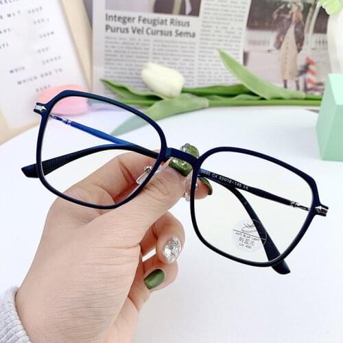 46996 Plastic Titanium Square Shape Glasses Frame Men Women Computer Eyeglasses Optical Fashion