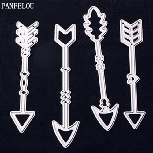 PANFELOU Metal craft original bow and arrow paper die cutting dies for Scrapbooking/DIY Easter wedding Halloween cards
