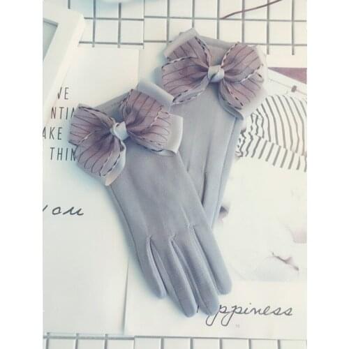 Suede Gloves Womens Thin Travel Driving Korean Version Shopping Cute Famous Gloves Women Pink Gloves Work Gloves