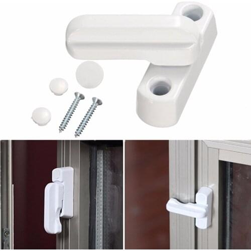 Plastic Doors And Windows Security Lock UPVC Replacement Sash Jammer Safety hasps Lever Handle Sweep Latch Child Protector