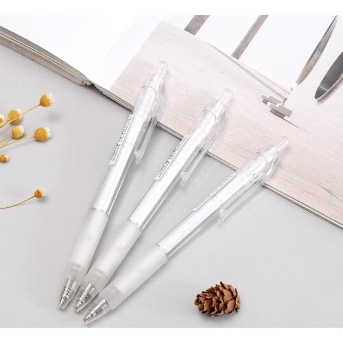 Mohamm 1Pcs 0.5mm Transparent Black Ink Gel Pen Office School Writing Student Supplies Stationery
