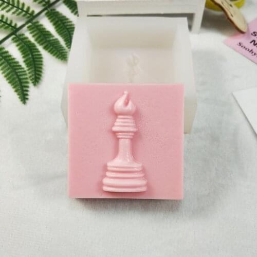 QT0242 PRZY Bishop Square Soap Molds Chess Bishop Silicone Mold Clay Resin Gypsum Chocolate Candle Mold Moulds Silicone Rubber