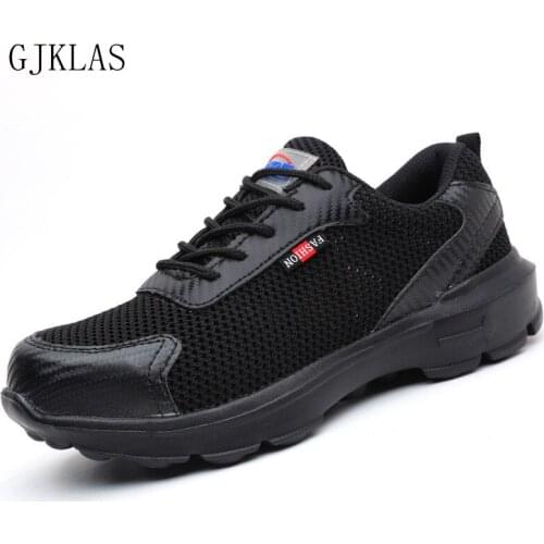 Work Boots Safety Steel Toe Shoes Men Sneakers Working Safety Shoes Men Light Weight Protective Boots Mesh Work Safety Shoes