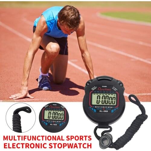 Handheld Digital Sports Counter Chronograph Timer Waterproof Alarm Stopwatch for Football Basketball Running Swimming Fitness