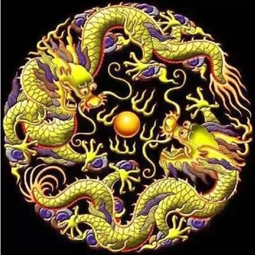 Needlework Diy Diamond Painting Cross Stitch China Dragon Ssangyong Play Pearl Full Diamond Embroidery Home Decoration Picture