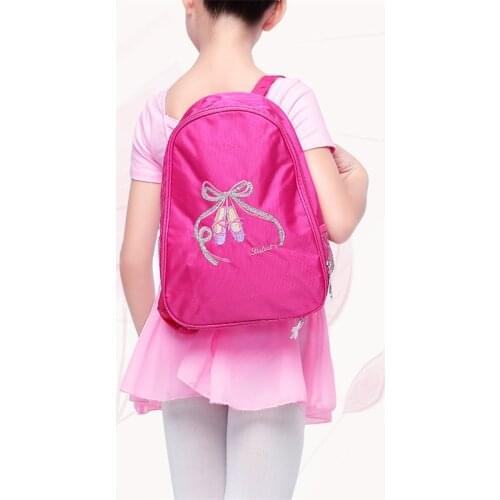 Ballet Dance Bags Pink Backpack Child Girls Embroidered Shoulder Bags Student School Backpack
