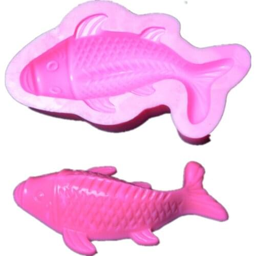 Silicone Fondant Cake Molds 3D Goldfish Carp Moulds Soap Mold Fish Chocolate Mould For Cake Decorations Aroma Stone Molds H726