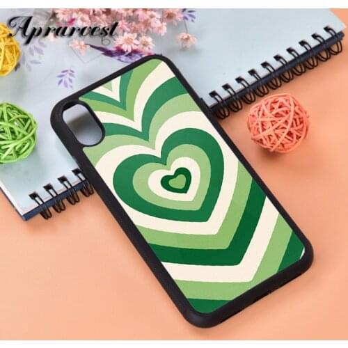 Aprarvest Silicone Rubber Phone Case Cover For iPhone 6 6S 7 8 PLUS X XS XR 11 12 MINI PRO MAX Matcha Love