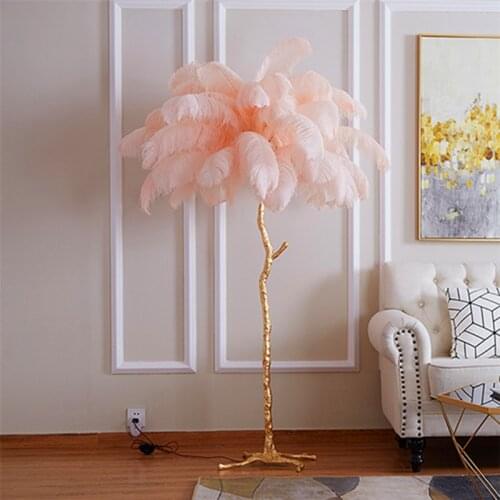 Modern Ostrich Feather Floor lamp Nordic Luxury Branch Stand Lamp Stand Light Floor lights for living room Lighting