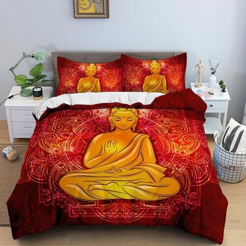 Buddha Statue Bedding Set Adult Comforter 3D Print Luxury Duvet Cover Set Home Textile Decor Dropshipping Queen King Single Size