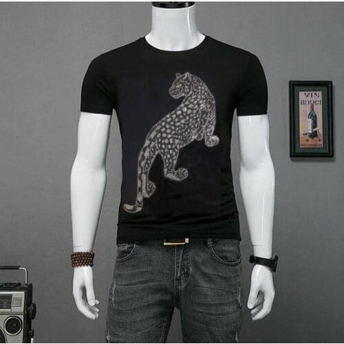 Rhinestones t-shirts Men Brand Male tshirt Mens Casual Diamonds design Sportswear M-4XL tees