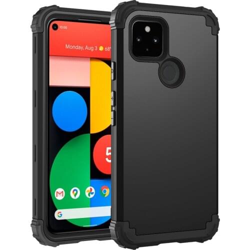 For Google Pixel 5 4 4XL 3 3A XL Shockproof Phone Cases ,PC+TPU 3-Layers Hybrid Full-Body Protect Anti-Knock Phone Shell