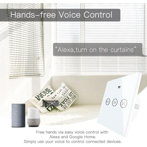 Smart Remote Home Electric Curtain Control for Electric Curtain Blind WiFi Touch Switch Shutter Voice Control for Alexa