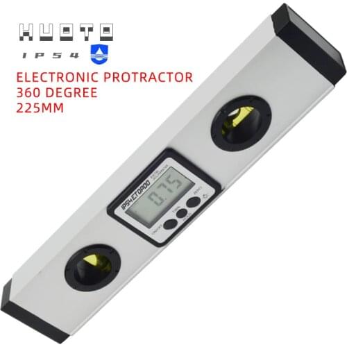 360 degree IP54 Laser Digital Level with magnet 225mm Electronic Protractor inclinometer angle level with laser spirit level