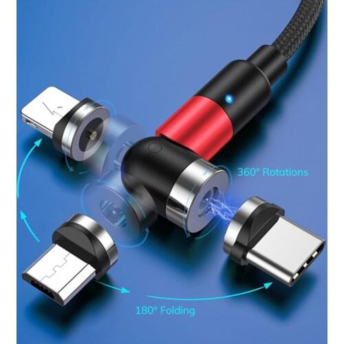 540 Rotate Magnetic Charger Cable Micro USB C Type C Wires Magnetic Charging Cord For iPhone 8 11 Pro XS Max Samsung Xiaomi Line