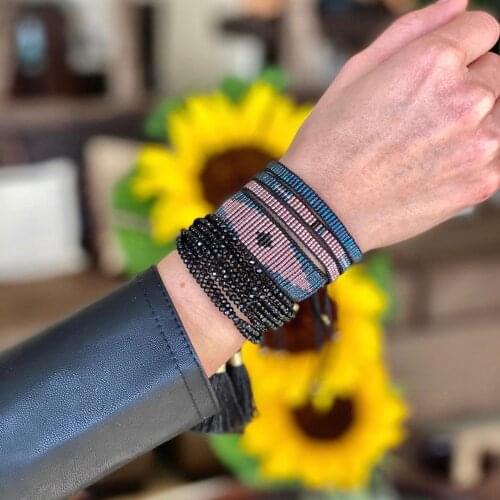 BLUESTAR Femme MIYUKI Bracelet Evil Eye Bracelets Handmade Crystal Pulseras Mujer Moda Chic Jewelry 2021