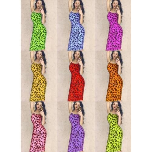 New Sexy Cheetah Leopard Print Midi Dress Women Clothes Plus Size Vestido Elegant Spaghetti Strap Bodycon Night Club Dresses