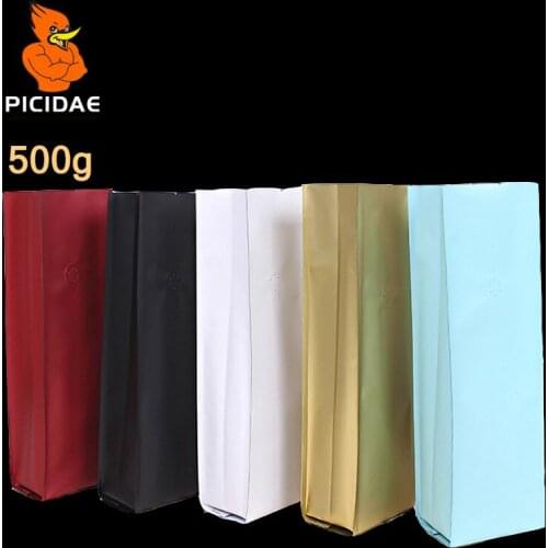 1 Pound Coffee Dried Fruit Goods Meat Grains Casual Snack Storage Bag 500 G Stand Heat Four Side Foil Open Top Valve Seal Organ