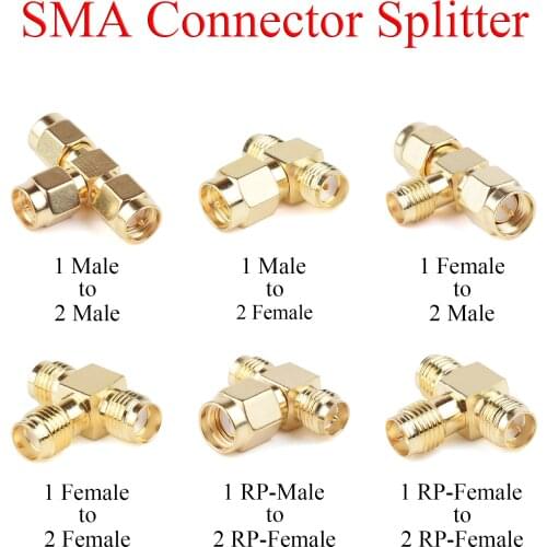 1 × RF Coaxial Connector Splitter SMA/RP-SMA Male/Female to Male Plug/Female Jack Adapter Use For Repeater Communication Antenna