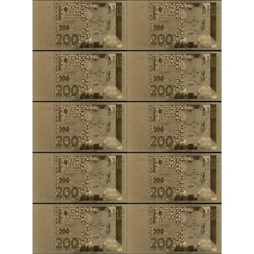 10pcs/lot New Design Germany 200 Mark Banknotes Gold Foil Paper Money for Collection of Decorative Gifts
