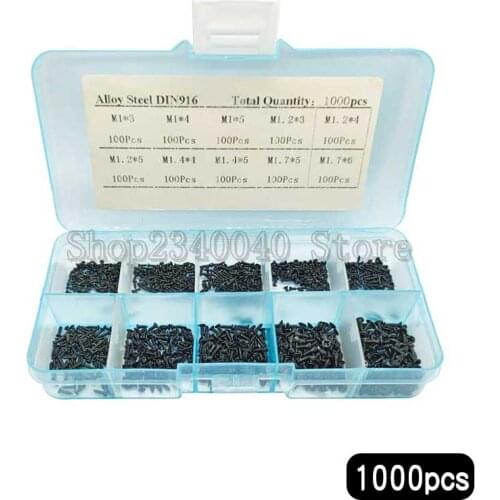 1000Pcs M1 M1.2 M1.4 M1.7 Mix Phillips Head Micro Laptop Repair Screws Flat Head Self-tapping Electronic Small Wood Screws Kit